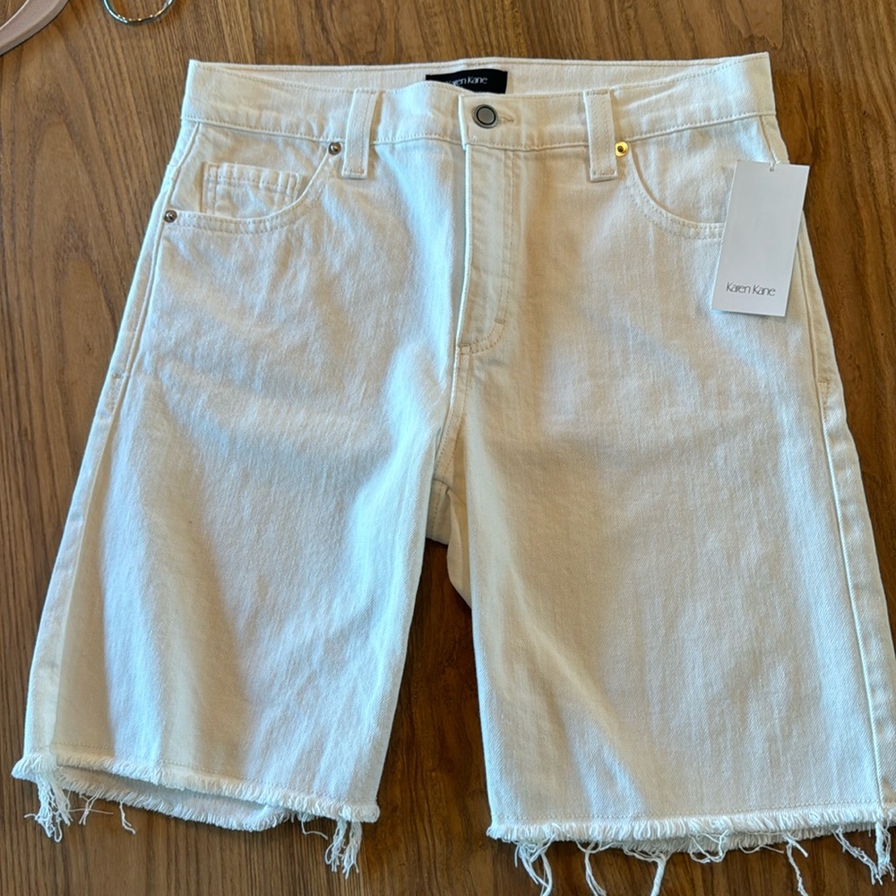 NWT Karen Kane Denim Cutoffs. Size 8.